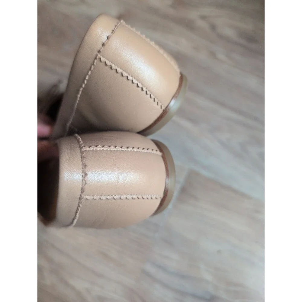 Christian Louboutin MAMADRAGUE Nude Leather Ballerina Ballet Flats Women EU 39.5